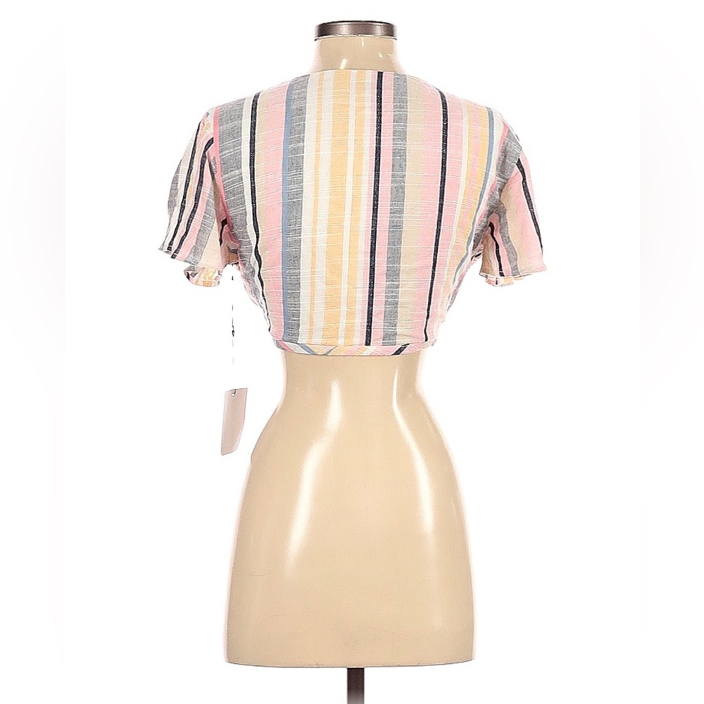 NWT Majorelle Colorful Striped Wrap Crop Top💗💛💙 - Picture 4 of 13